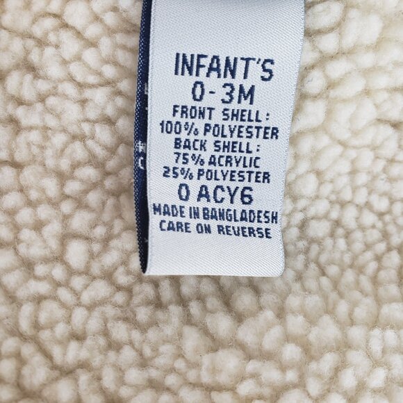 LL Bean Infant Bunting Sack 0-3 Mo Ivory Ultrasuede Sherpa Hi Pile Fleece Lined - Picture 5 of 6
